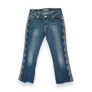Rock & Roll Cowgirl Women's Jeans Mid Rise Boot Cut Aztec Side‎ Seam